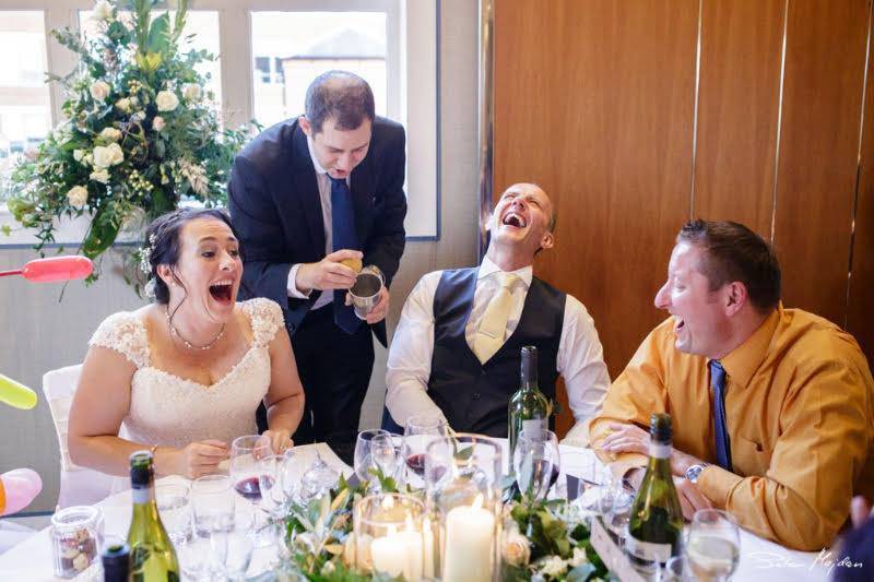 Table shocked and smiling