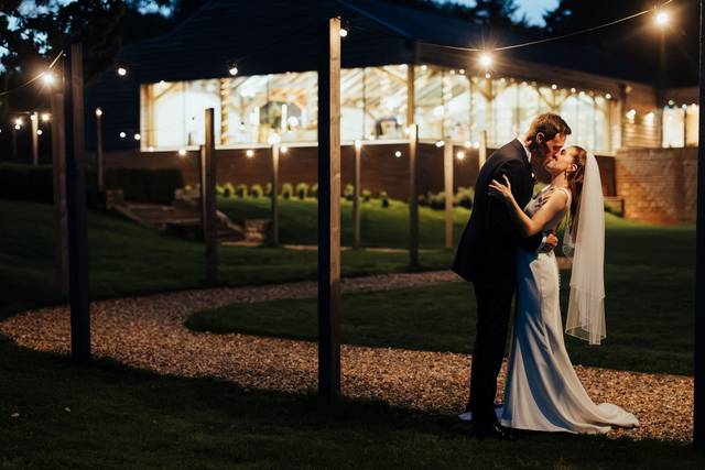 Oak Barn at night