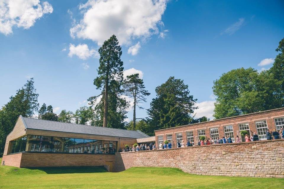 The Oak Barn and summer patio