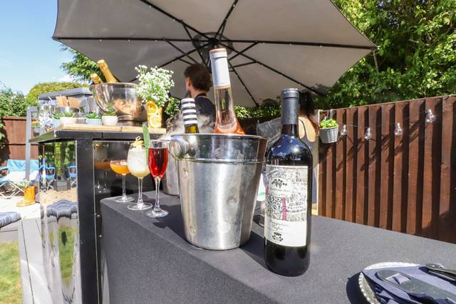Drinks and ice on display