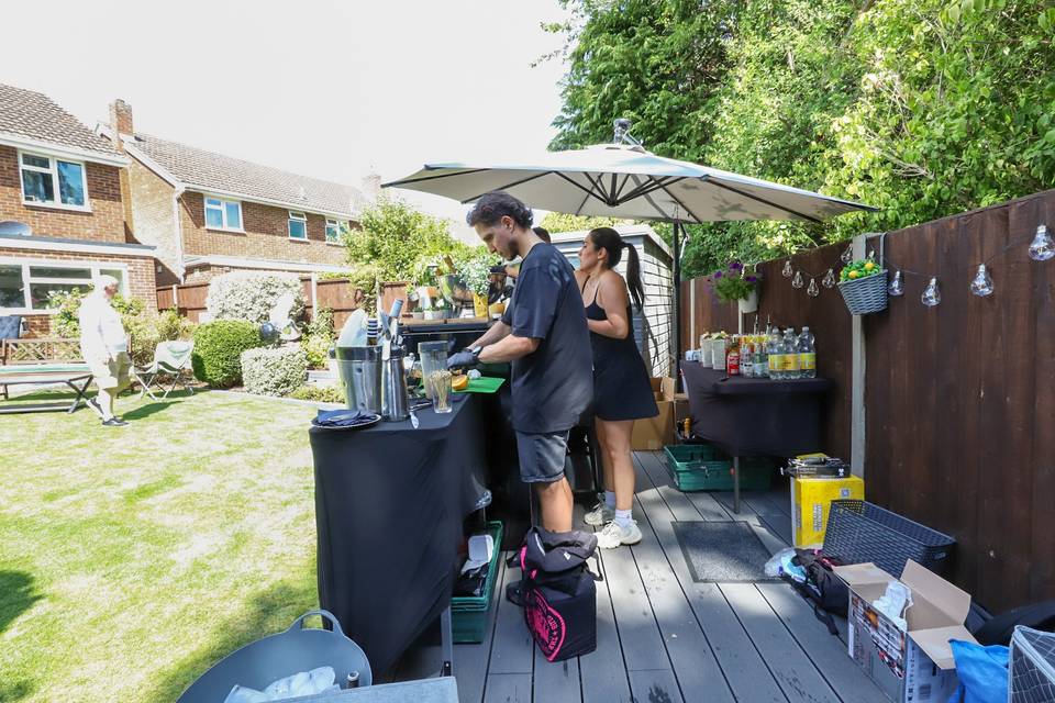 Outdoor garden bar area
