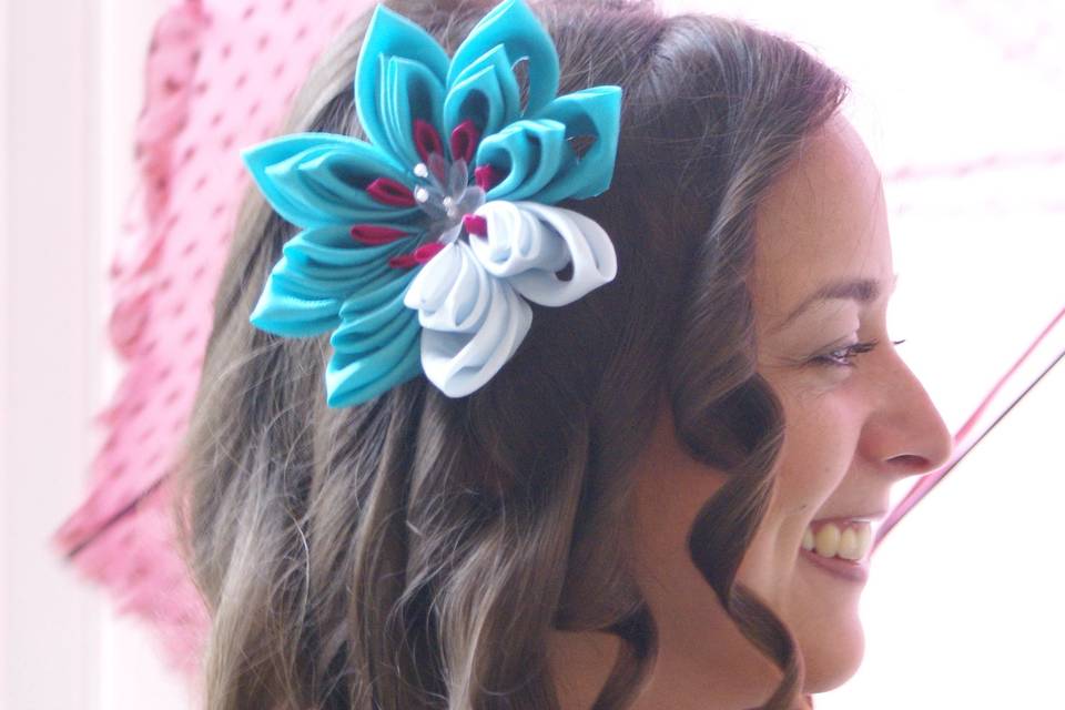 Taupe Kanzashi Fascinator