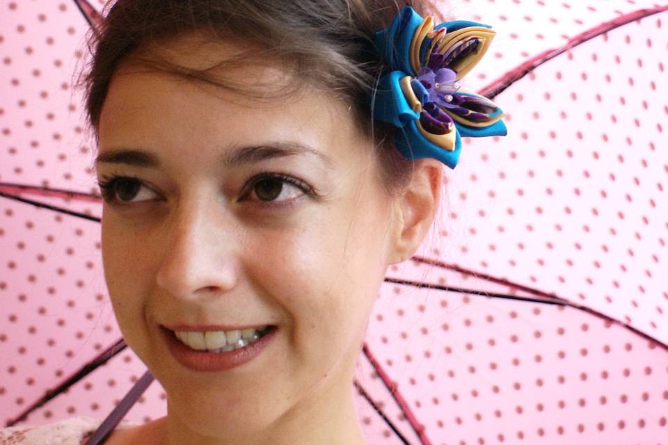 Small Violet Kanzashi Hairclip