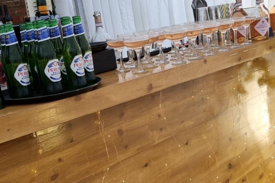 Welcome drinks ready to go