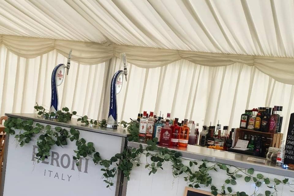 White bar, Marquee Wedding