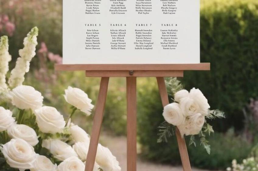 Floral Cream Table Plan