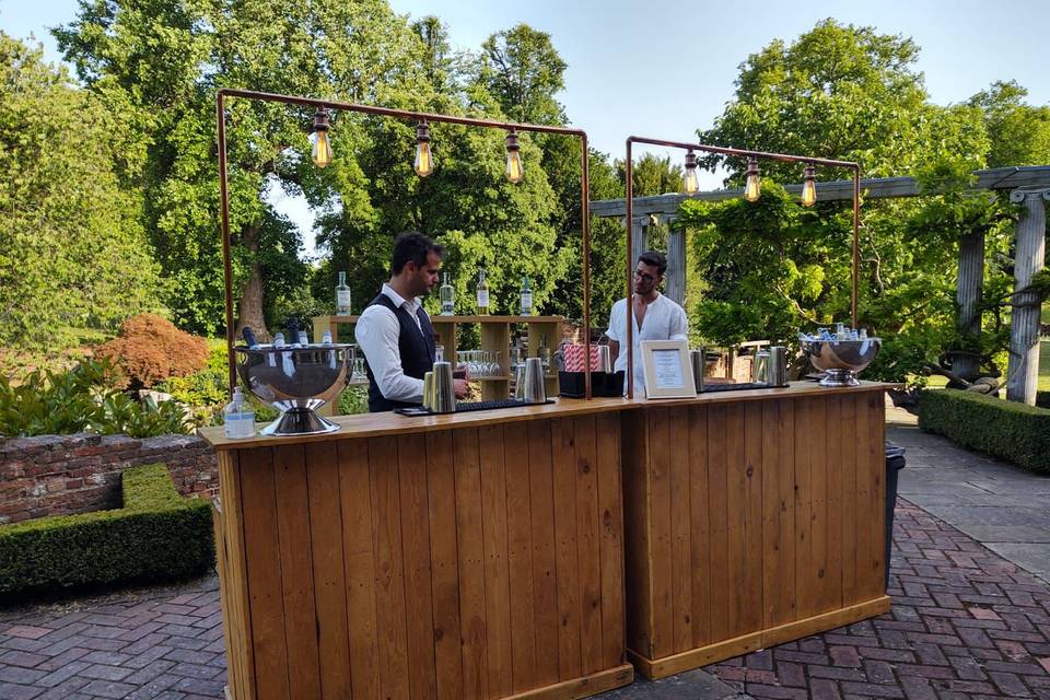 Wooden Vintage Bar with Lights