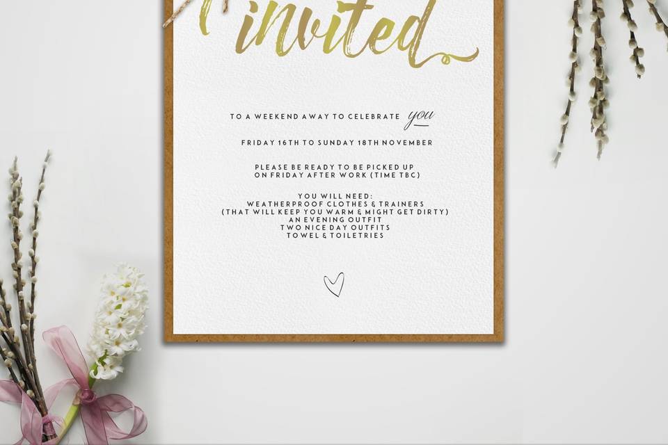 Wedding weekend invite