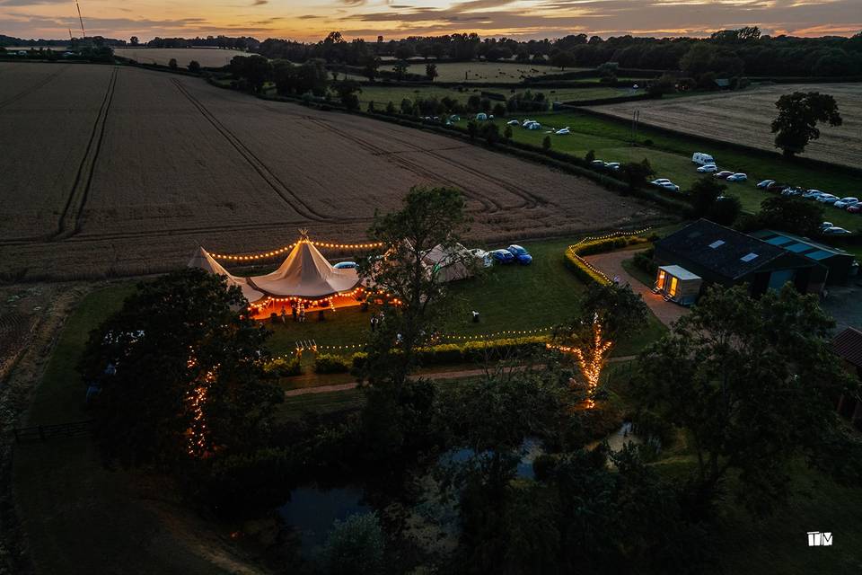 Venue at dusk