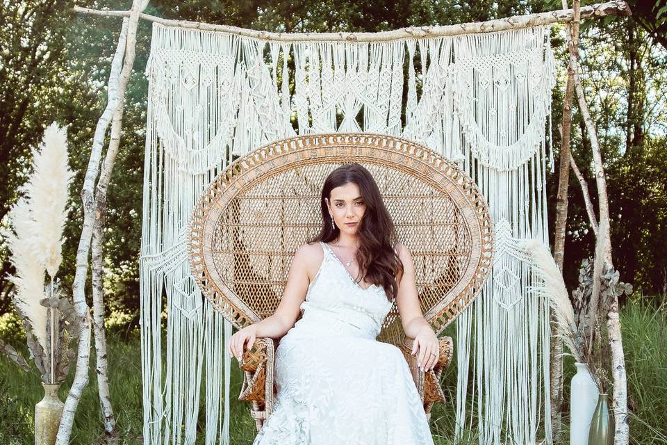 Boho peacock chair & macrame