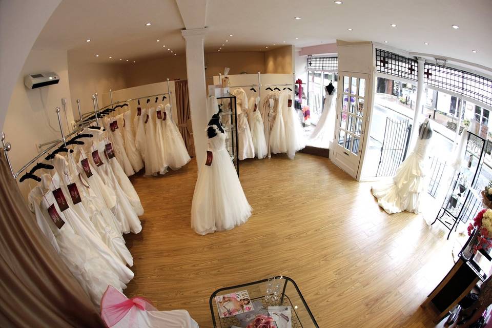 Our beautifully appointed bridal showroom