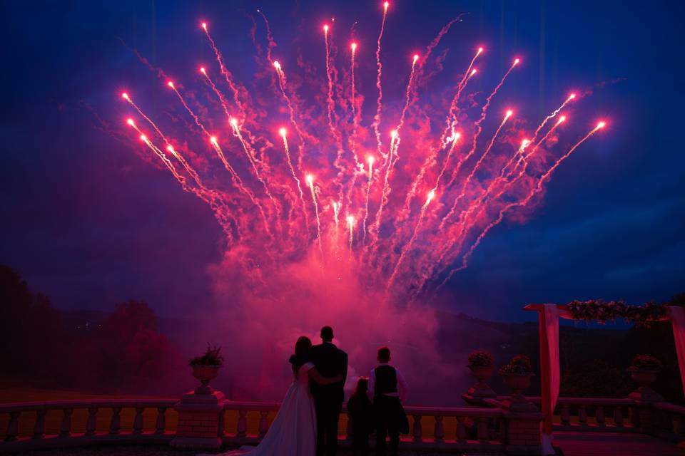 Fire work image with couple