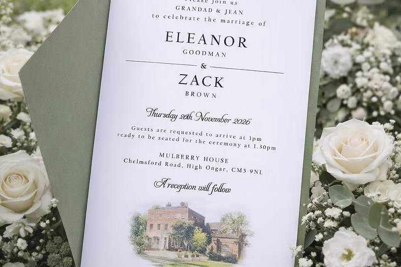 Venue illustrated invitations