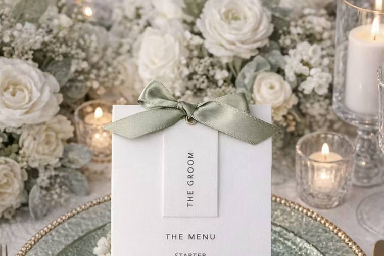Menu cards with guest names