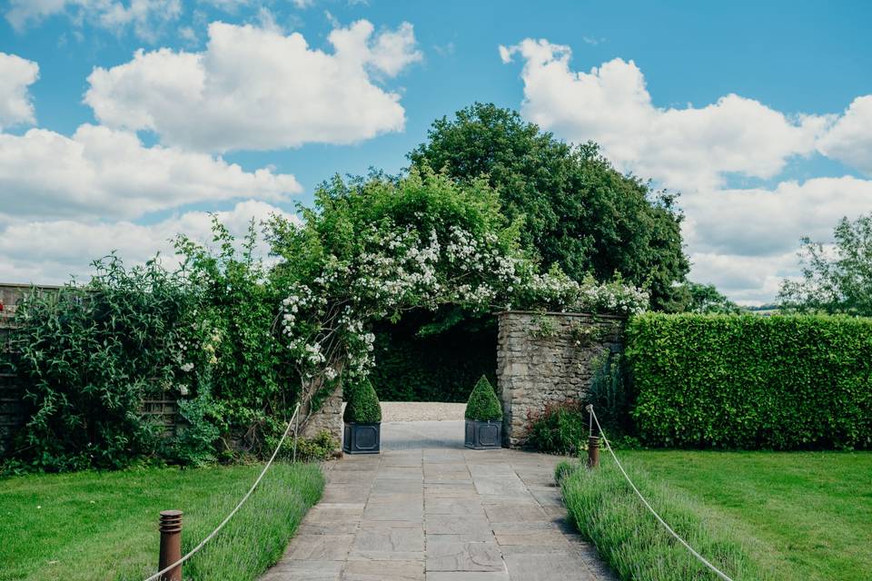 The entrance to the Tythe Barn