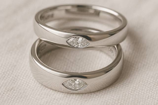 Matching marquise wedding band
