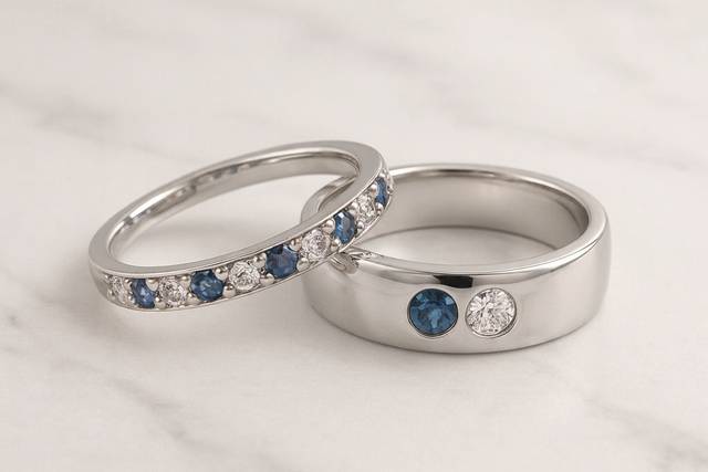 Matching hers & his sapphire