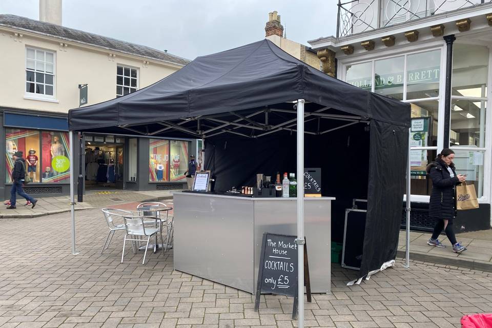 Stainless steel marquee bar