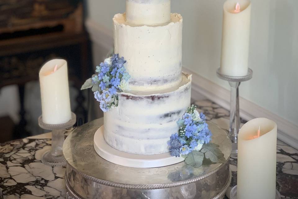 Semi-naked wedding cake