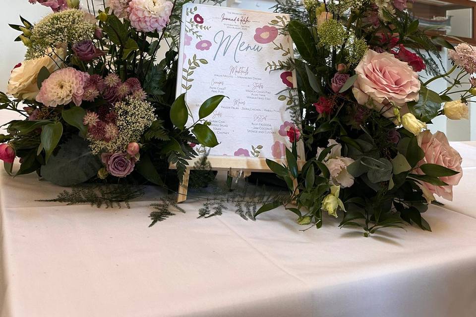 Menu Board & Florals