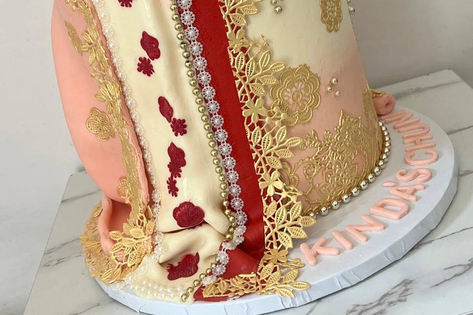 Colourful wedding cake