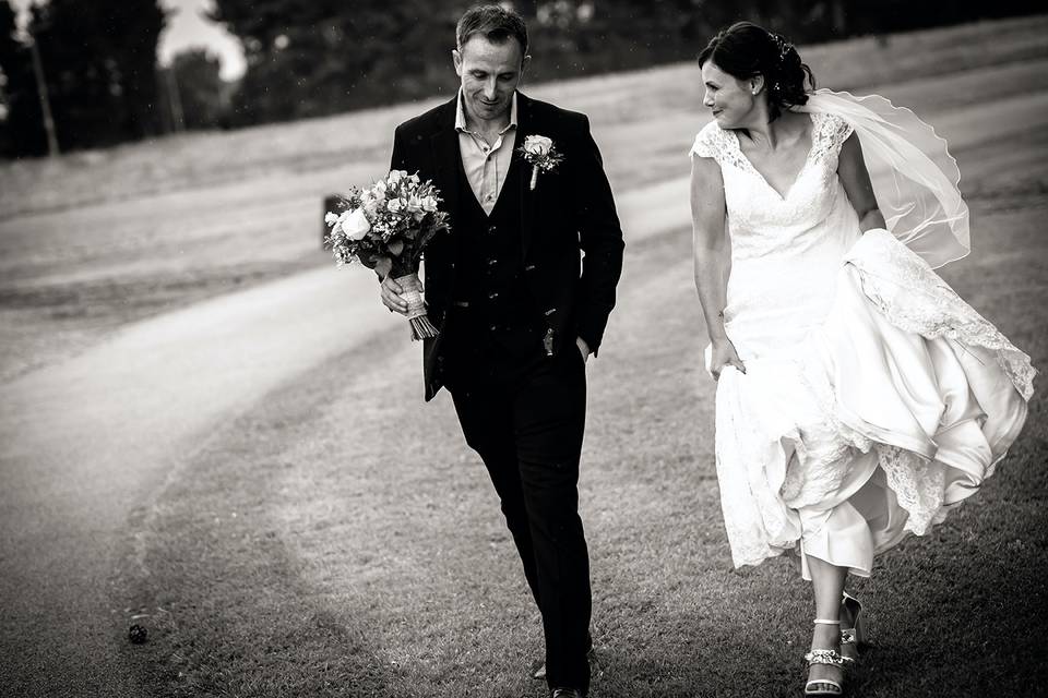 Groom and bouquet