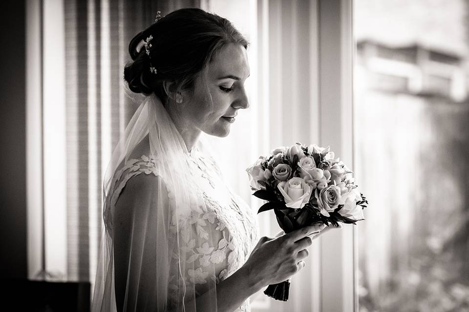 Bride's reflection