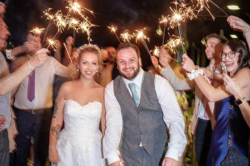 Sparklers for Bride and Groom
