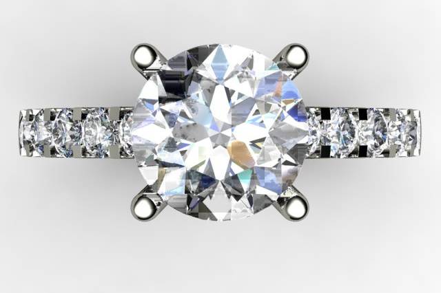 Front view of diamond  ring.
