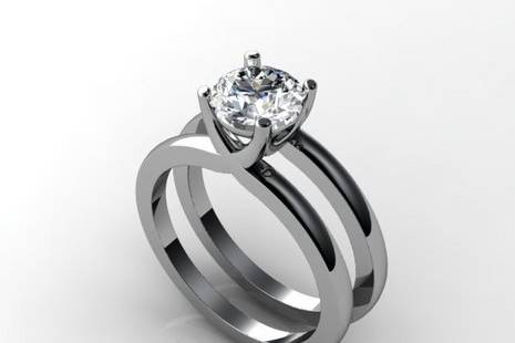 Double band diamond ring