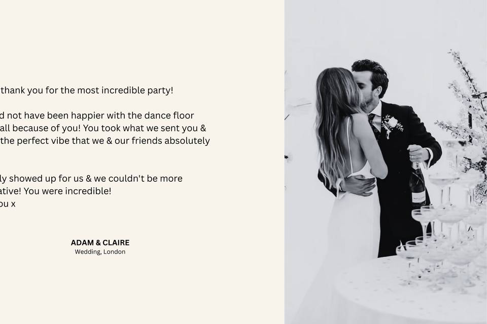 C&A Wedding Testimonial