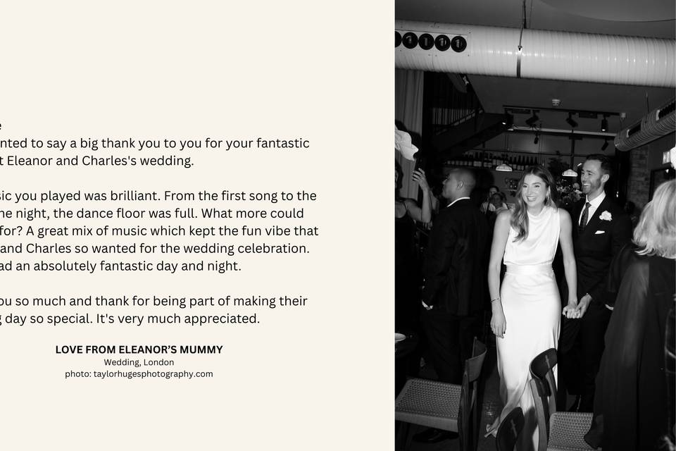 E&C Wedding Testimonial