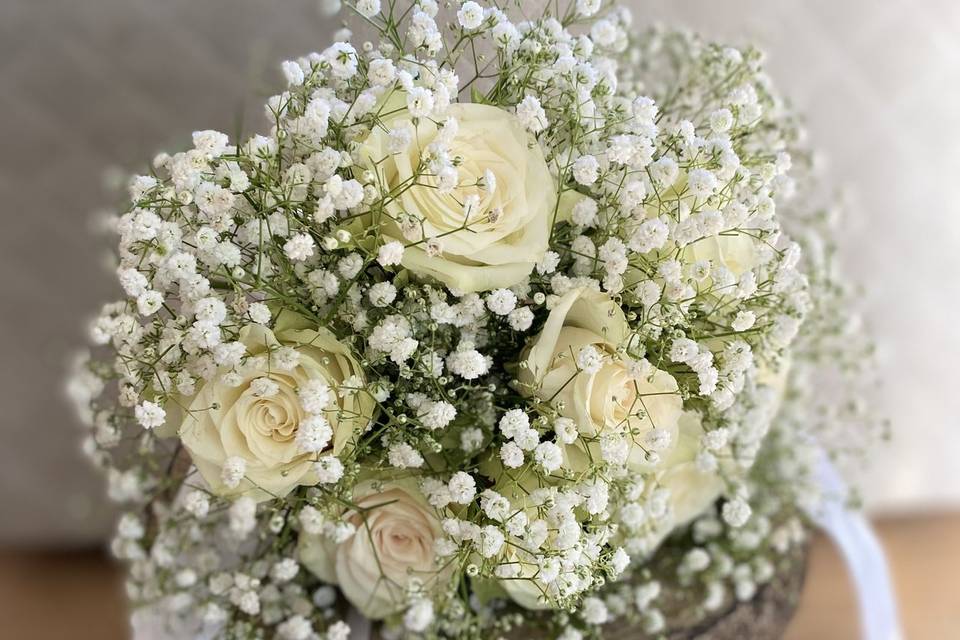 Bridal bouquet white roses
