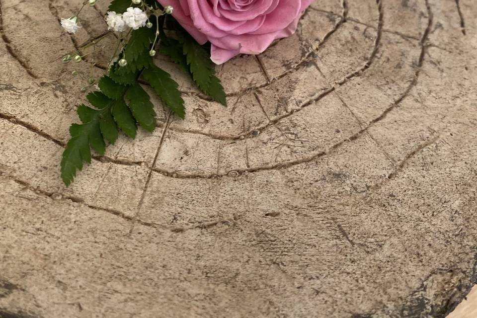 Pink rose buttonhole