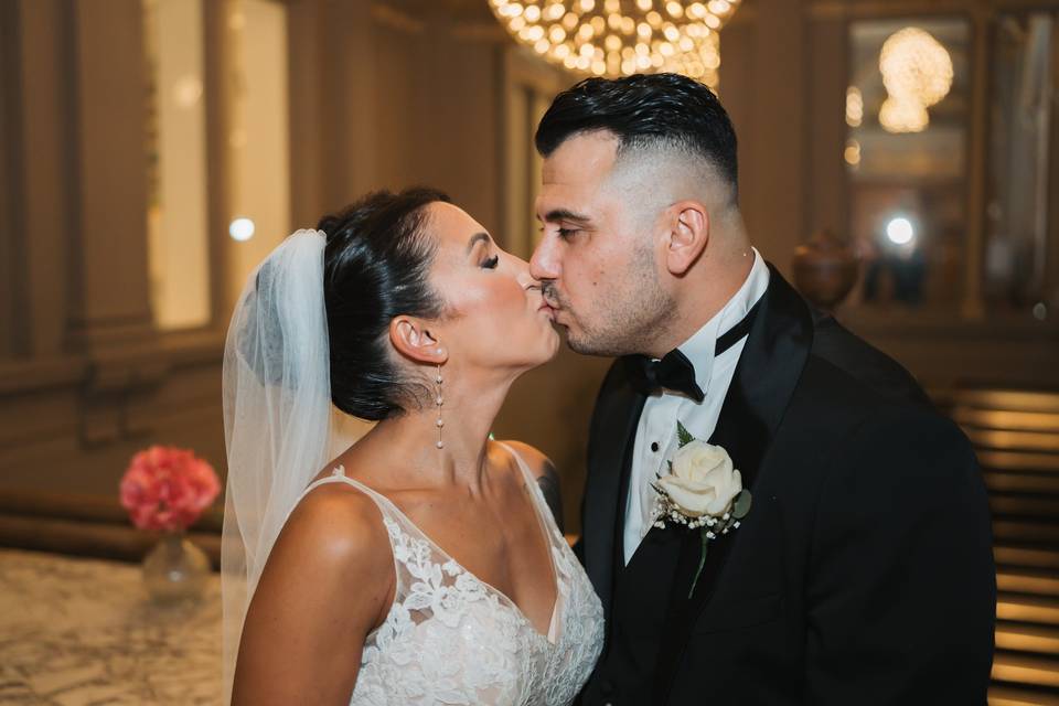 Sharing a kiss