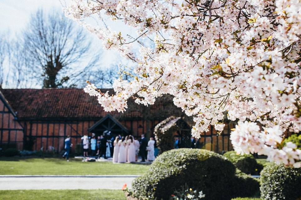 The Tithe Barn in spring