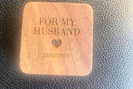 Personalised cufflinks in box