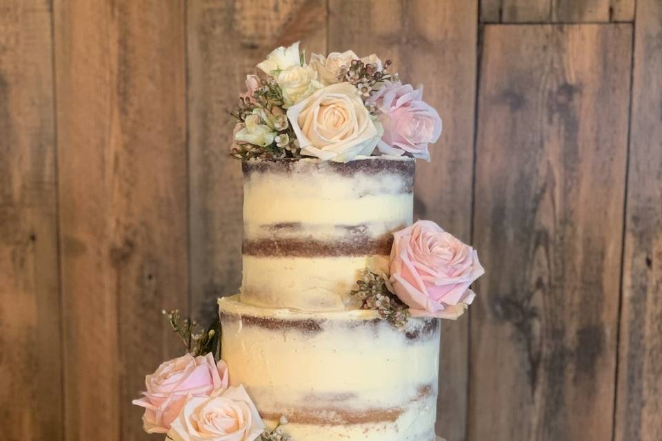 Beautiful semi naked cake