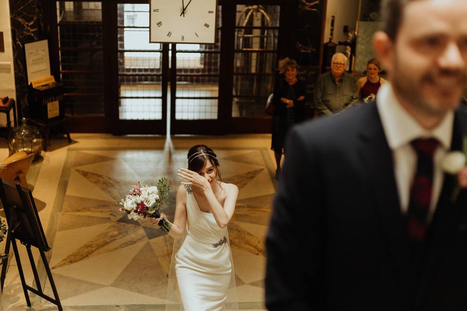 Couple under confetti