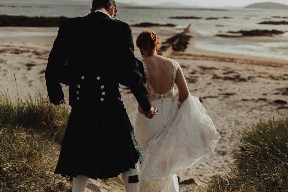 Couple in wheat field