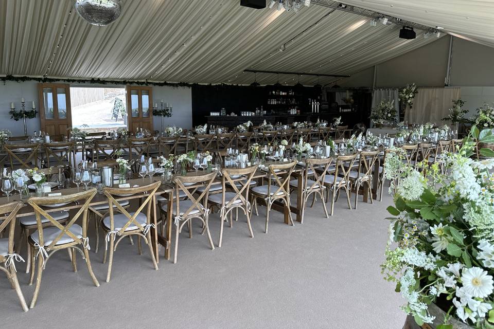 Inside the marquee