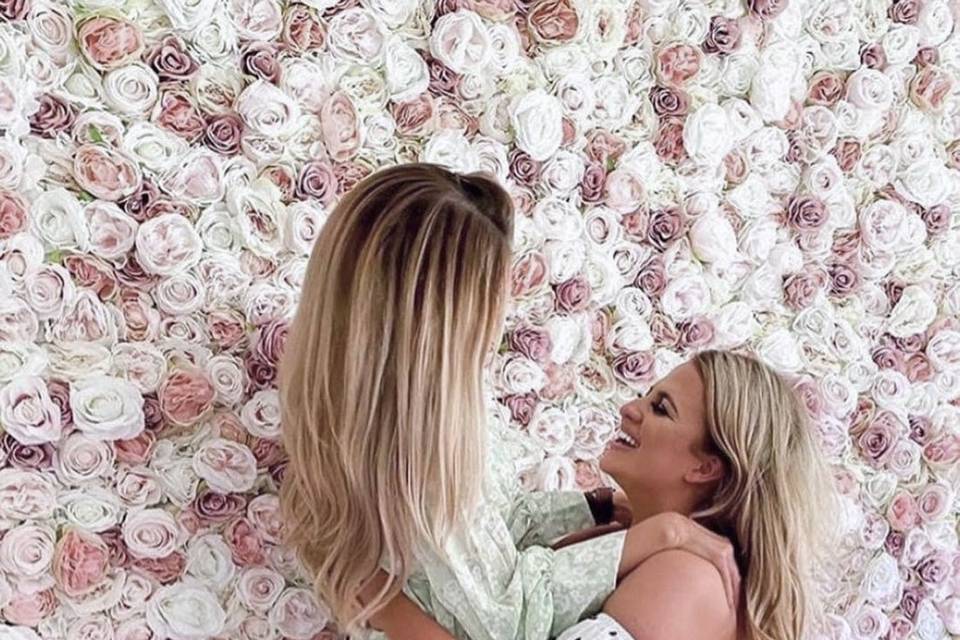 Pink and white floral backdrops