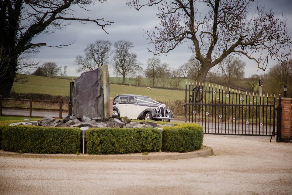 Wedding car arrival