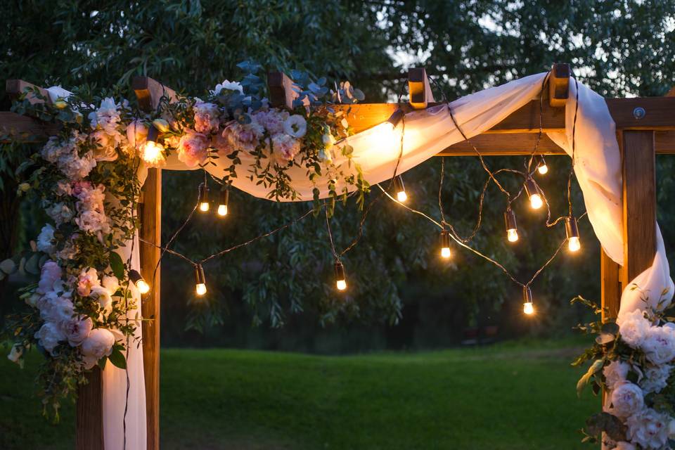 Pergola Frame At Night