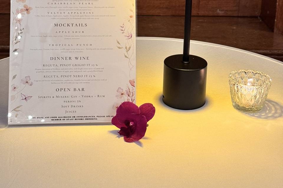 Wedding Menu
