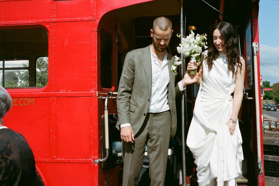 Bride and groom arrival