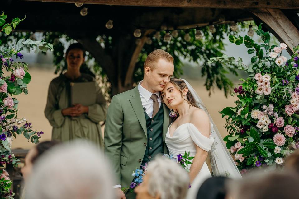 Bride and Groom during reading