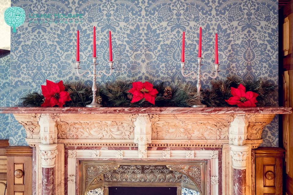 Ceremony room fireplace