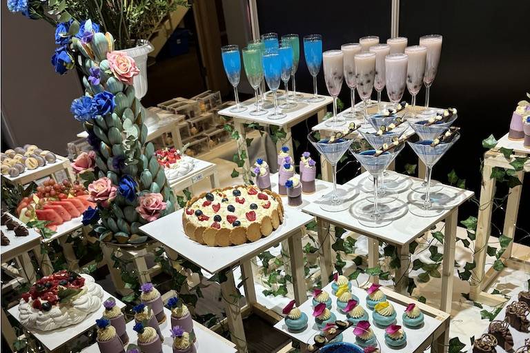 BLUE AND PURPLE PASTRIES
