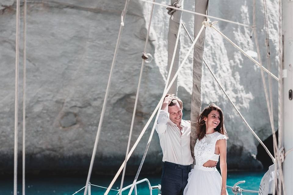 Milos yacht elopement